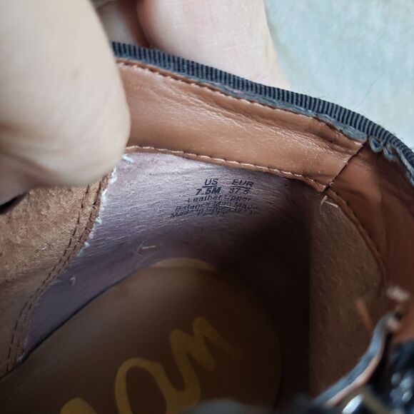 Sam Edelman Petty Black Suede Leather Ankle‎ Boots sz 7.5 - Picture 4 of 10